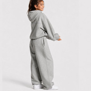 Ensemble de survêtement décontracté pour filles, personnalisé Orchid, en polaire, coupe oversize, avec sweat à capuche et pantalon de jogging - Product Image 2