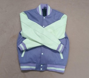 <b>Mens</b> Handmade Lambskin <b>Leather</b> <b>Bomber</b> Jacket Varsity Style Genuine <b>Leather</b> Fashion Jacket - Product Image 3