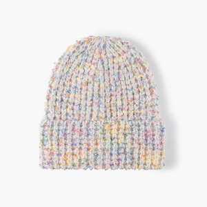 Gorro de punto grueso personalizado al por mayor, cálido, de hilo moteado, para invierno, con puño, suave, acanalado, unisex, para exteriores - Product Image 4