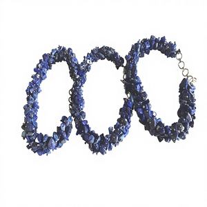 กำไลข้อมือลูกปัดโลหะทำมือจากพลอยลาพิส ลาซูลีธรรมชาติ ทนทาน ใช้สำหรับบำบัดด้วยเรกิ โยคะ การทำสมาธิ  รูปแบบไม่สม่ำเสมอ  ดีไซน์เกี่ยวกับความรัก - Product Image 1