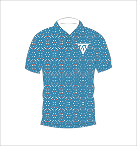 Polo Azul con Puntos Blancos para Hombre, con Logotipo Estampado en la Parte Delantera, Manga Corta, Informal, para Verano, de Secado Rápido, Tela Popelina - Product Image 1