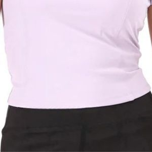 Camiseta casual ajustada de manga corta rosa para mujer con cuello, espalda con abertura y cordón, cintura fruncida, corte ajustado, básica para el día a día, a la moda. - Product Image 3