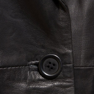 Custom Women's Genuine <b>Leather</b> <b>Blazer</b> Full Sleeve Turn-down Collar Single Button Solid Color Outer Wear - Product Image 4
