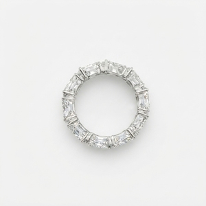 Pear Cut Lab-Grown Diamond Engagement Eternity Band <b>Ring</b> 14K Solid Gold Prong Setting Minimalist Luxury Wedding Party - Product Image 3