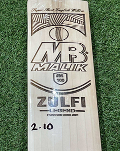 Bate de críquet MB MALIK ZULFI LEGEND, madera de sauce inglés, calidad para partidos, estilo clásico, serie Signature - Product Image 1
