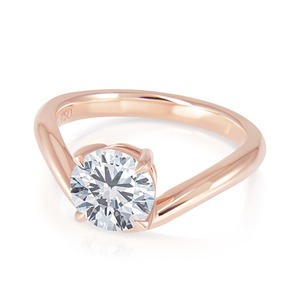 Anillo de Compromiso Solitario con Diamante Cultivado en Laboratorio de 1.30CT, Corte Brillante Redondo, Oro Rosa de 14K, 4 Puntas, Joyería Fina Personalizada al por Mayor - Product Image 3
