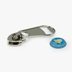 Ouvre-bouteille géant en forme de curseur de fermeture éclair, finition chrome poli, accessoire de bar, outil de cuisine, accessoire de table, décoration originale, vente en gros - Product Image 1