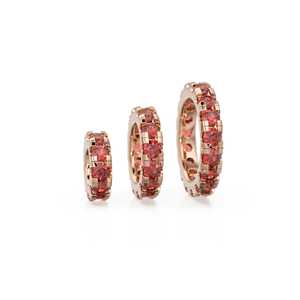 Breloque ronde en or 14 carats avec rubis rouge, Breloque roue en rubis rouge, Support de breloque rond, Connecteur de bande éternité en rubis rouge, Juillet - Product Image 5