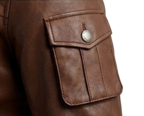 <b>Men</b>’s Waxed Brown <b>Biker</b> Leather <b>Jacket</b> - Product Image 5