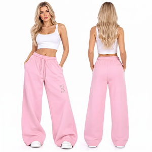 Rhinestone Printed Baggy Sweatpants <b>Wool</b>-Blend Ultra Soft Full Length <b>Pants</b> Drawstring Closure Casual Wide Leg Sweat Trousers - Product Image 4
