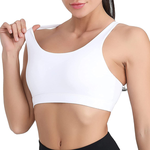 Sujetador Deportivo Blanco para Mujer, Cuello Alto, Soporte para Yoga, Entrenamiento, Sin Costuras, Transpirable, Top Deportivo - Product Image 3