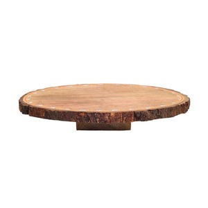 Base Redonda de Madera para Pastel, Soporte para Exhibición de Postres Hecho a Mano, Acabado en Madera Natural para Fiestas, Bodas, Panaderías y Cafeterías - Product Image 2