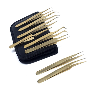 Ensemble de pinces à sourcils plaquées or, pointe fine, outil de maquillage de précision durable, accessoire de beauté moderne pour le soin des sourcils - Product Image 2