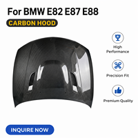Capot en fibre de carbone style 1M pour BMW Série 1 E82 E87 E88 2004-2013 |   Remplacement du capot avant |   Ajustement de style OEM