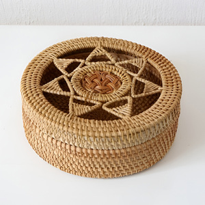 Eco-friendly storage boxes rattan gift box <b>shelf</b> desktop organization natural container <b>basket</b> - Product Image 2