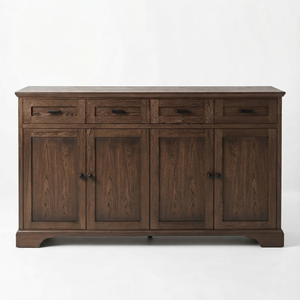 Buffet moderne en bois massif avec 4 portes et 4 tiroirs, meuble de rangement pour salle à manger et salon - Product Image 1