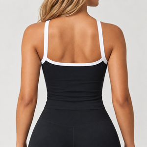Women Knitted Short Crop <b>Tank</b> <b>Tops</b> Sleeveless <b>Racerback</b> Breathable Quick Dry Workout Yoga Gym Training Custom Sports OEM - Product Image 2