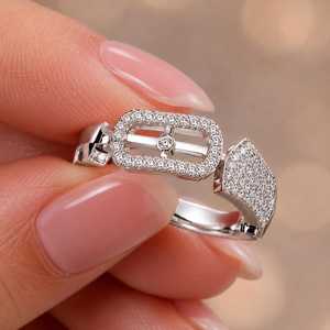 Micro Pave Round Cut White Moissanite Slider Frame <b>Ring</b> For <b>Men</b> 925 <b>Silver</b> Wedding Gift Jewelry For Friends - Product Image 1