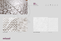 Carrelage Céramique Blanc Mat Brillant 200x200mm Collection Miami Motif Géométrique Aléatoire 36 Murs et Sols Luxe
