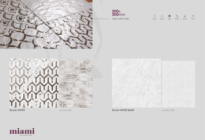 Azulejo Cerámico Blanco Mate Glam de 200x200mm, Colección Miami, Patrón Geométrico Aleatorio 36, Lujo para Pared y Suelo - Product Image 5