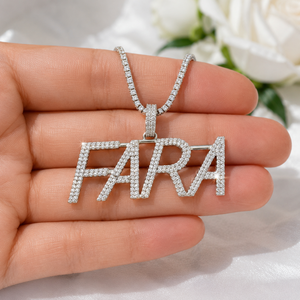 Collar de Oro Sólido de 10K con Diamante Cultivado en Laboratorio, Diseño Personalizado con Nombre en Bloque, Estilo Hip Hop, Colgante Brillante para Hombre y Mujer, Ideas de Regalos - Product Image 4