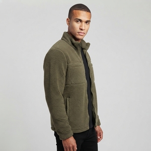 Chaqueta de Forro Polar Verde Oliva para Hombre, con Capucha, Cuello Alto, Cierre de Cremallera, Impermeable, Cálida, Informal, para Invierno, con Bolsillos, Corte Regular - Product Image 3