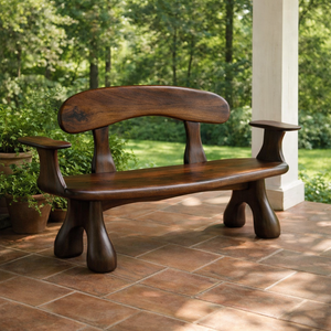 Luxali C0011 Venta Directa de Fábrica Impresionante Banco de Exterior de Nogal Macizo Hecho a Mano Diseño Moderno Ecológico y Duradero de 3 Plazas - Product Image 1