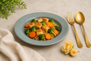 Plat rond en céramique artisanal pour la présentation des aliments, vaisselle de style restaurant, design exclusif - Product Image 3