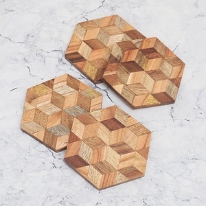 Handmade Eco-Friendly Solid Wood <b>Coasters</b> for Drinks | Classic Design Tea & Coffee Cup <b>Coaster</b> <b>Set</b> for Home - Product Image 1