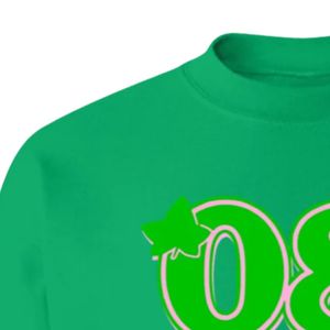 Sudadera Verde 08 con Estampado Gráfico de Chicas Bonitas, Cuello Redondo, Manga Larga, Puños Acanalados, Informal, de Felpa, para Mujer, Moda Urbana - Product Image 4