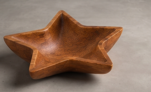 Celestial Star Salatschüssel aus dunklem Walnussholz mit geformten geometrischen Punkten als Servierplatte - Product Image 3
