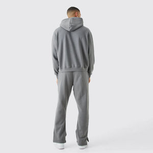 Sudadera con Capucha de Marca de Moda Otoño Invierno con Logotipo Personalizado de Fábrica, Conjunto Deportivo Informal de 2 Piezas de Forro Polar Técnico para Hombre - Product Image 2