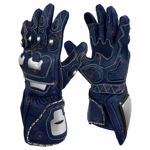 Gants de moto en cuir de qualité supérieure, à manchette longue, protection intégrale, pour motard, motocross, moto, cyclisme, ski, hiver - Product Image 1