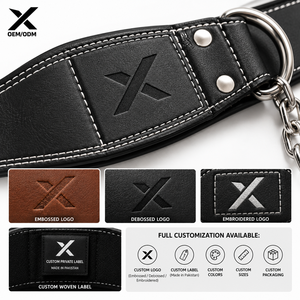 Ceinture de musculation en cuir personnalisée pour l'haltérophilie, ceinture de gymnastique robuste avec chaîne en acier pour tractions et dips, OEM/ODM - Product Image 5