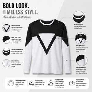 เสื้อยืดลำลองแขนยาวผู้ชายระดับพรีเมียม |   เสื้อยืดคอกลมผ้าคอตตอนผสมลายกราฟิกสวมใส่สบายสำหรับการเดินทางและการใช้งานในชีวิตประจำวัน - Product Image 2