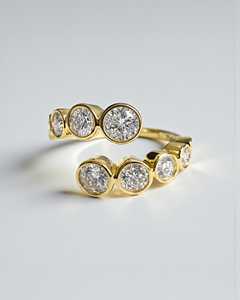 Anillo de Diamantes CVD para Mujer, Engaste de Bisel, Oro Sólido de 18k, Anillo de Compromiso con Diamante de Laboratorio, Certificado IGI, Anillo de Diamantes de Oro - Product Image 1