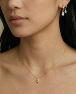 สร้อยคอเพชรทรงมาร์คีส์เคลือบทองคำ 14k คุณภาพพรีเมียมจาก Jain Casting เพชรเพาะเลี้ยง 1.5 กะรัต E VVS รับรองโดย IGI น้ำหนัก 3.50 กรัม - Product Image 5