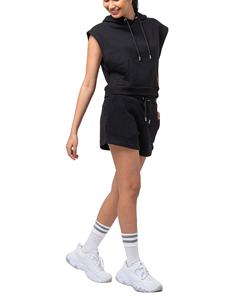 Ensemble short deux pièces tendance pour femme, été, vente en gros, personnalisé, manches courtes, capuche, poids lourd, spandex/polyester - Product Image 3