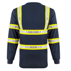 Camisetas Polo de Trabajo de Manga Larga para Hombre, Uniformes de Trabajo de Alta Visibilidad, Tiras Reflectantes, Camiseta Polo de Secado Rápido, Alta Visibilidad - Product Image 2
