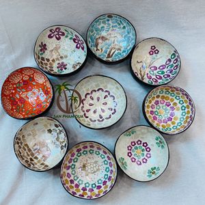 WHOLESALE DECOR BOWL NATURAL FRIENDLY COCONUT COLORED LACQUERED BOWL EGGSHELL SEASHELL MADE in VIETNAM MANUFACTURER PRICE - Product Image 6