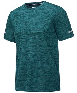 Men's Gradient Color Short Sleeve Sporty Jersey Front <b>Logo</b> O-Neck Quick Dry Breathable Regular Fit Knitted Polyester T-Shirt - Product Image 5