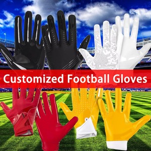 Guantes de Fútbol Americano Personalizados OEM, Diseño Sólido, Palma de Silicona Superior Antideslizante, Transpirables, para Receptor, Venta al Por Mayor, para Hombre, Todas las Temporadas - Product Image 4