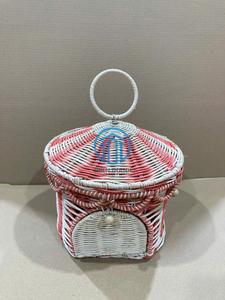 Adorable panier de rangement en rotin naturel fait main OEM ODM en forme de tente de cirque avec couvercle, organisateur pour chambre d'enfant, fabricant vietnamien - Product Image 5