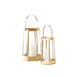 Farol de Vela Moderno y Elegante con Acabado en Color Dorado, para Exteriores y Patios, Estilo Vintage, Tamaño y Forma Personalizables - Product Image 4