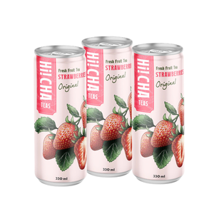 Boisson glacée aux fruits frais à la fraise 330 ml, saveur originale, emballage rose, prête à boire, pour supermarchés - Product Image 1