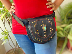 Cinturón de cuero con bolsillo para la cadera, riñonera bohemia de cuero, cinturones de bolsillo para la cadera, cinturones de cuero de alta calidad - Product Image 4