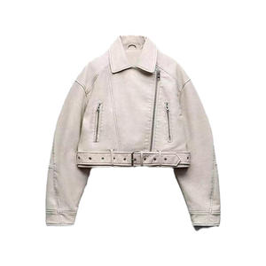 Chaqueta de Mujer de Piel Sintética con Cinturón, Estilo Vintage, Manga Larga, Primavera 2026, Marca OEM, Fabricada por TRIOTAKE INDUSTRY - Product Image 1