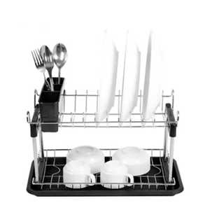 Large Over the Sink Dish Drying Rack Multi Function <b>Kitchen</b> Countertop Organizer Metal <b>Storage</b> <b>Shelf</b> with Utensil Hooks - Product Image 4