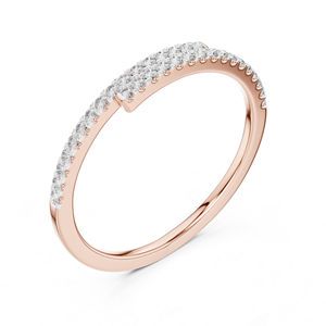 Anillo de Oro Rosa de 14K con Diamante Cultivado en Laboratorio, Corte Redondo, para Mujer |   Ropa de Compromiso |   Diamante Cultivado Nuevo - Product Image 2