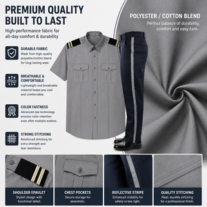 Conjunto de Uniforme de Guardia de Seguridad, Camisa de Manga Corta, Pantalones Formales, Guardia Real, Uniforme de Trabajo Profesional para Oficiales de Hotel - Product Image 4